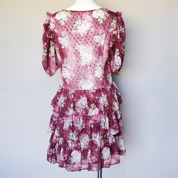 LoveShackFancy Cata Floral Ruffled Silk Mini Dress - Picture 7 of 11